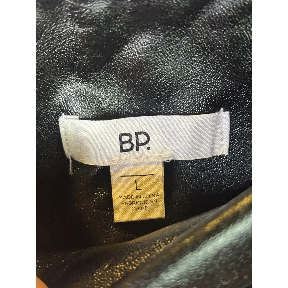 BP Nordstrom Faux Leather Leggings Black High Waisted Skinny Pants Large NEW